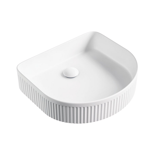 Fienza Eleanor Arch Above Counter Fluted Basin Matte White