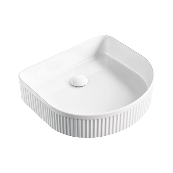 Fienza Eleanor Arch Above Counter Fluted Basin Gloss White