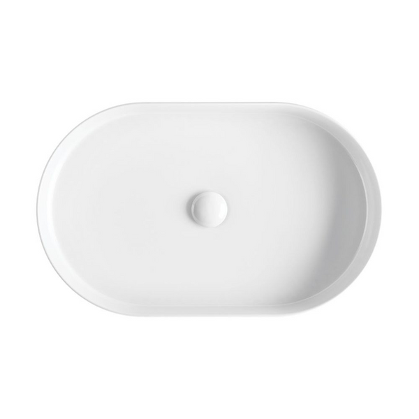 Fienza Eleanor Oval Above Counter Fluted Basin Gloss White