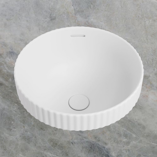 Fienza Eleanor Round Semi-Inset Basin with Overflow Matte White