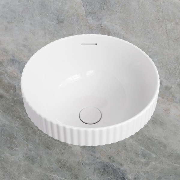 Fienza Eleanor Round Semi-Inset Basin with Overflow Gloss White
