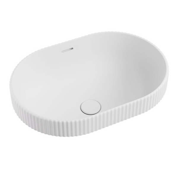 Fienza Eleanor Oval Semi-Inset Basin with Overflow Matte White