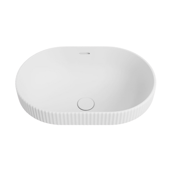 Fienza Eleanor Oval Semi-Inset Basin with Overflow Matte White