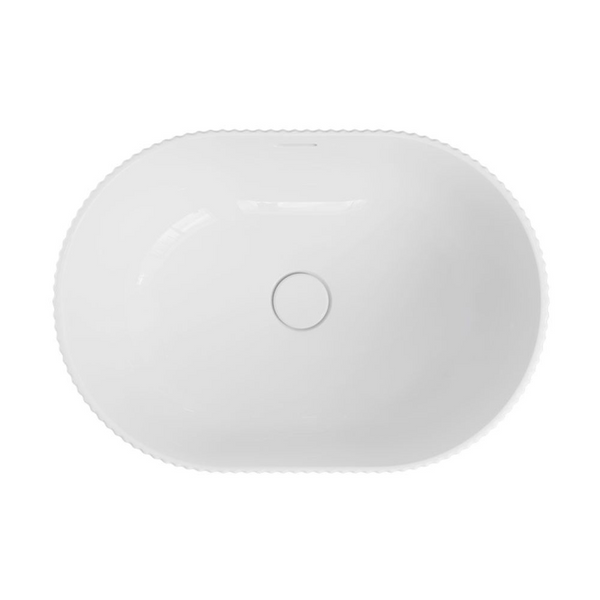 Fienza Eleanor Oval Semi-Inset Basin with Overflow Gloss White