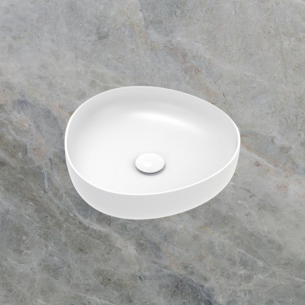 Fienza Pebble Small Above Counter Basin Matte White