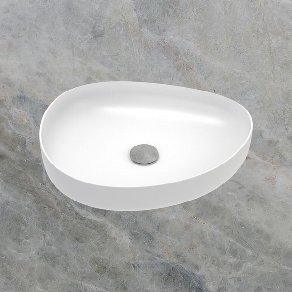 Fienza Pebble Medium Above Counter Basin Matte White