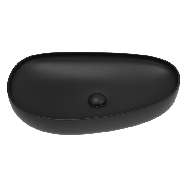 Fienza Pebble Large Above Counter Basin Matte Black