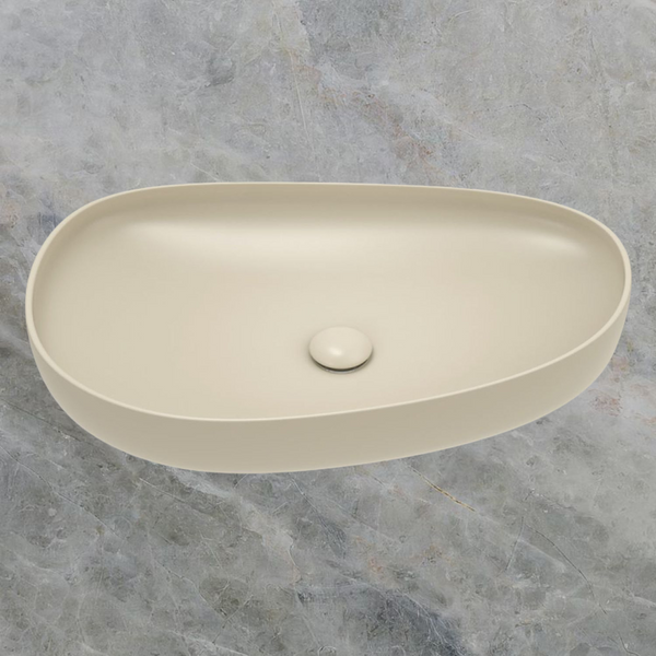 Fienza Pebble Large Above Counter Basin Matte Khaki