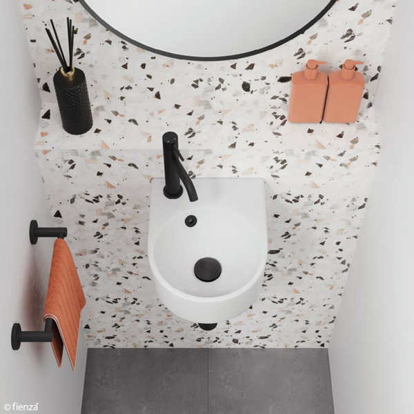 Fienza Junior Wall Hung Basin with Overflow 1 Tap Hole Gloss White