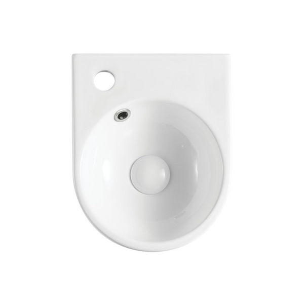 Fienza Junior Wall Hung Basin with Overflow 1 Tap Hole Gloss White