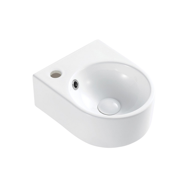 Fienza Junior Wall Hung Basin with Overflow 1 Tap Hole Gloss White