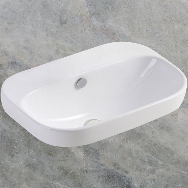 Fienza Parisa Semi-Inset Basin with Overflow Gloss White
