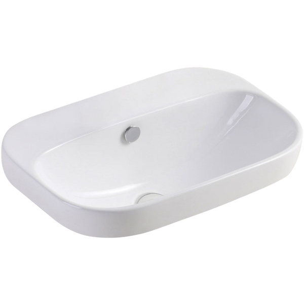 Fienza Parisa Semi-Inset Basin with Overflow Gloss White