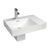 Fienza Tono Care Wall Hung Left Bowl Basin with Overflow and Integral Shroud 1 Tap Hole Gloss White