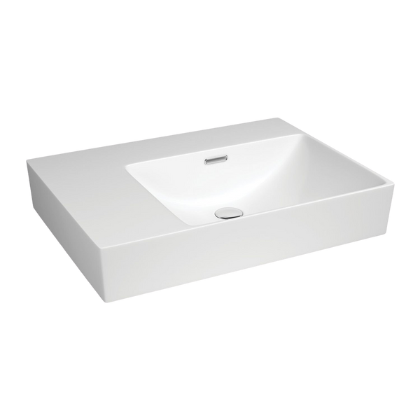 Fienza Tono Care Wall Hung Right Hand Basin with Overflow Gloss White
