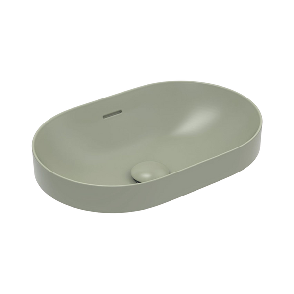 Fienza Aluca Pill Semi-Inset Basin with Overflow Olive