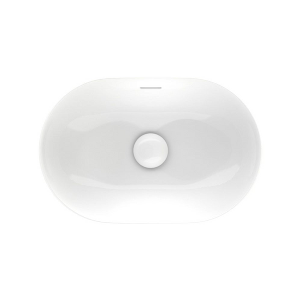 Fienza Aluca Pill Semi-Inset Basin with Overflow Gloss White