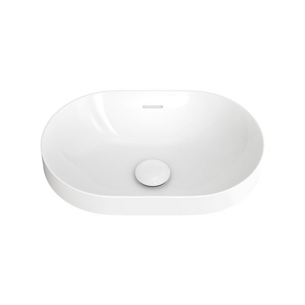 Fienza Aluca Pill Semi-Inset Basin with Overflow Gloss White