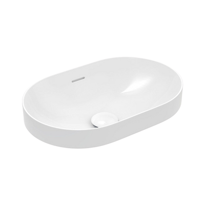 Fienza Aluca Pill Semi-Inset Basin with Overflow Gloss White