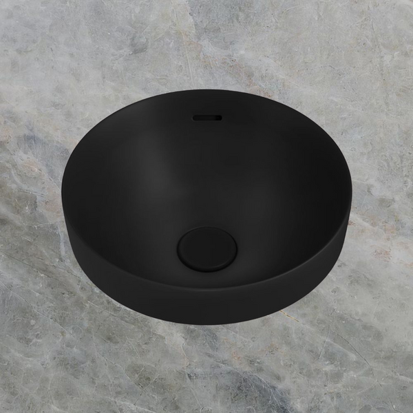 Fienza Aluca Round Semi-Inset Basin with Overflow Matte Black