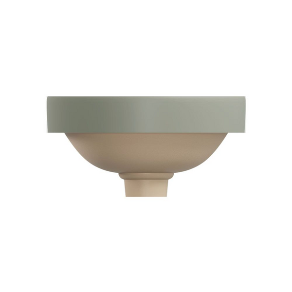 Fienza Aluca Round Semi-Inset Basin with Overflow Matte Olive