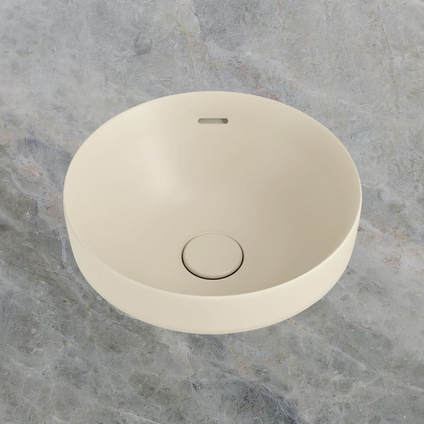 Fienza Aluca Round Semi-Inset Basin with Overflow Matte Khaki