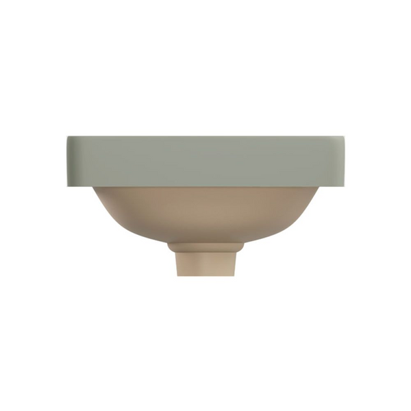 Fienza Aluca Square Semi-Inset Basin with Overflow Matte Olive
