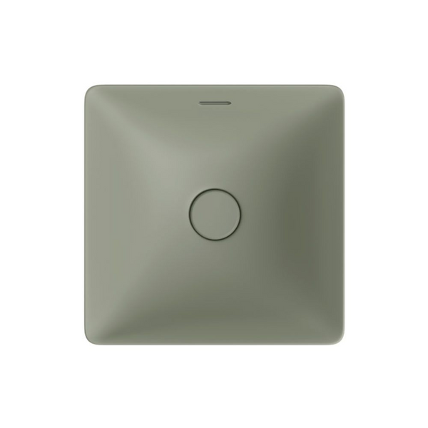 Fienza Aluca Square Semi-Inset Basin with Overflow Matte Olive