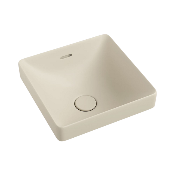 Fienza Aluca Square Semi-Inset Basin with Overflow Matte Khaki