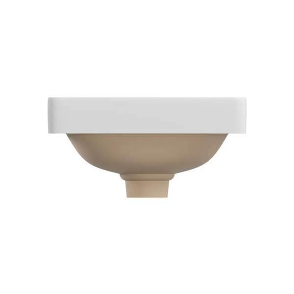 Fienza Aluca Square Semi-Inset Basin with Overflow Matte White