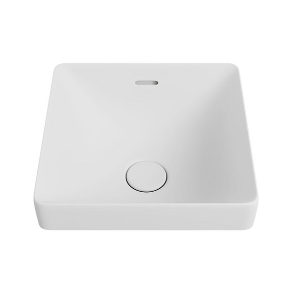 Fienza Aluca Square Semi-Inset Basin with Overflow Matte White