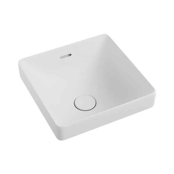 Fienza Aluca Square Semi-Inset Basin with Overflow Matte White