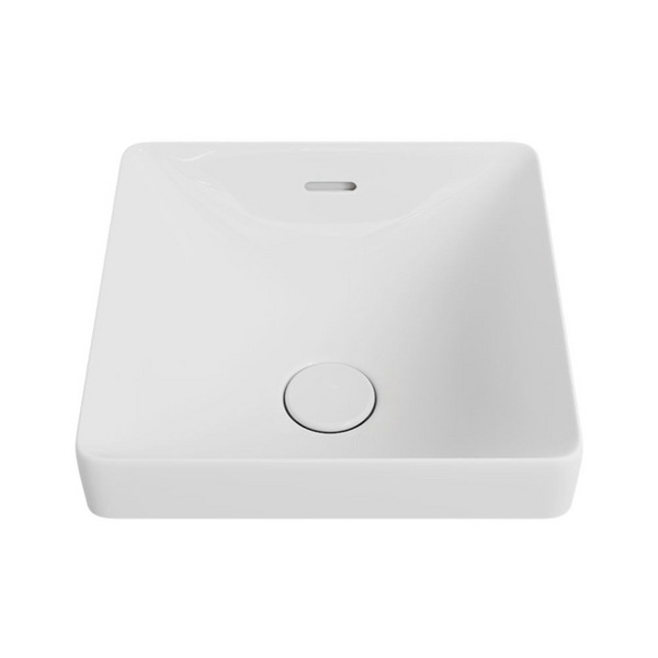 Fienza Aluca Square Semi-Inset Basin with Overflow Gloss White
