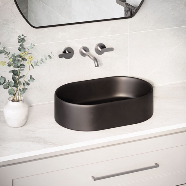 Fienza Aluca Pill Above Counter Basin Matte Black