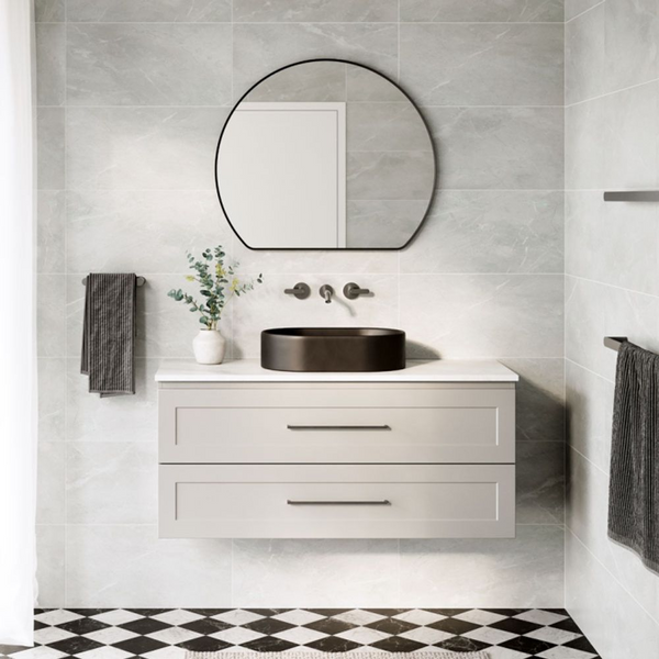 Fienza Aluca Pill Above Counter Basin Matte Black