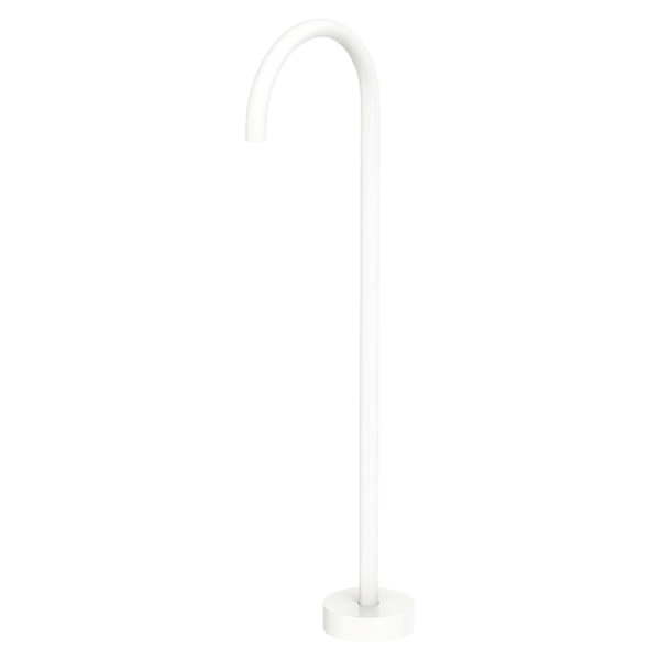 Fienza Kaya Gooseneck Floor Mounted Bath Outlet Matte White