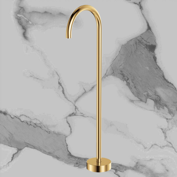 Fienza Kaya Gooseneck Floor Mounted Bath Outlet Urban Brass