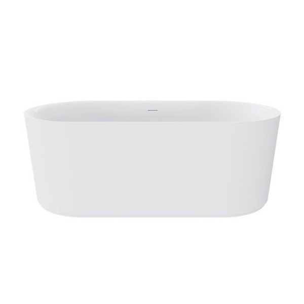 Fienza Empire 1500mm Slim Solid Surface Freestanding Bath with Overflow Matte White