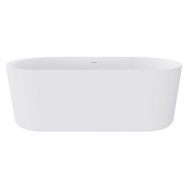 Fienza Empire 1700mm Slim Solid Surface Freestanding Bath with Overflow Matte White