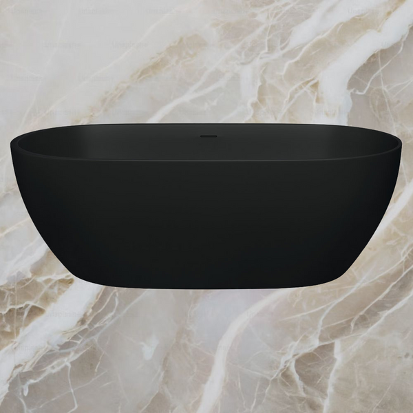 Fienza Luciana Solid Surface Bath 1690mm Matte Black
