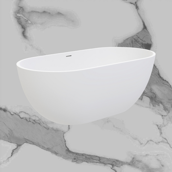 Fienza Nero Solid Surface Bath 1400mm Matte White