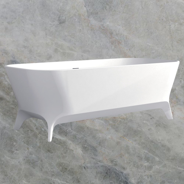 Fienza Hampton Solid Surface Bath with Overflow Matte White