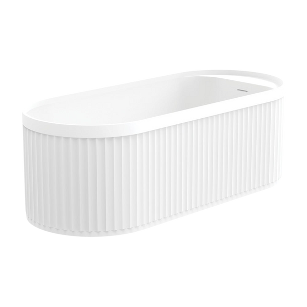 Fienza Minka Solid Surface Bath 1700mm with Overflow Matte White