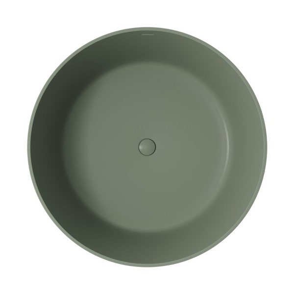 Fienza Minka 1500mm Round Fluted Solid Surface Freestanding Bath with Overflow Forest