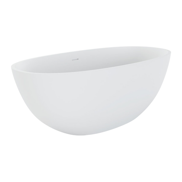 Fienza Sasso Solid Surface Bath 1550mm with Overflow Matte White