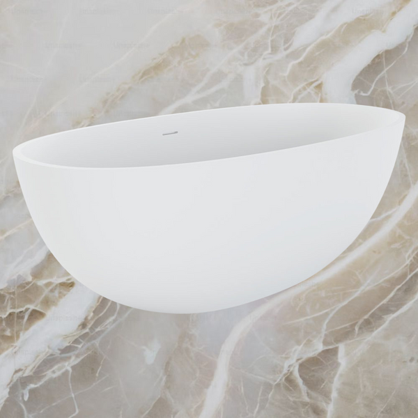 Fienza Sasso Solid Surface Bath 1650mm Matte White