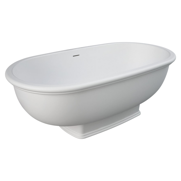 Fienza RAK Washington Solid Surface Bath with Overflow Matte White