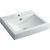 Fienza Low Profile Semi-Inset Basin with Overflow 1 Tap Hole Gloss White
