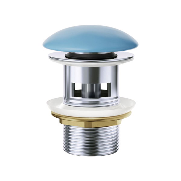 Fienza Pop-Up 32mm with Overflow Basin Waste with Ceramic Cap Matte Blue