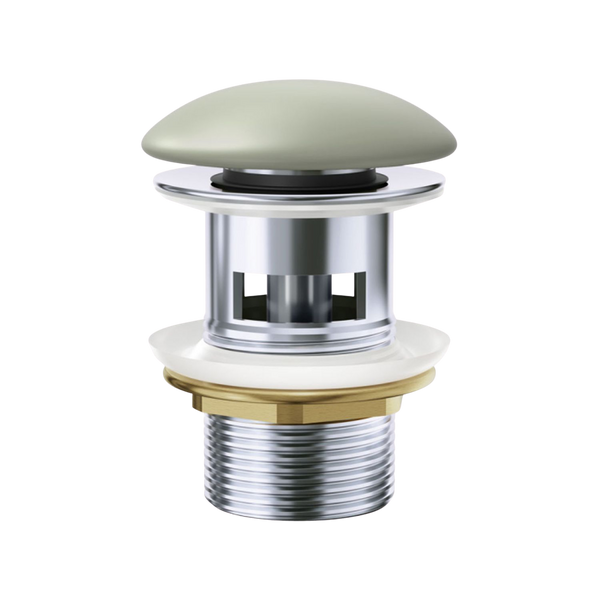 Fienza Pop-Up 32mm with Overflow Basin Waste with Ceramic Cap Matte Olive